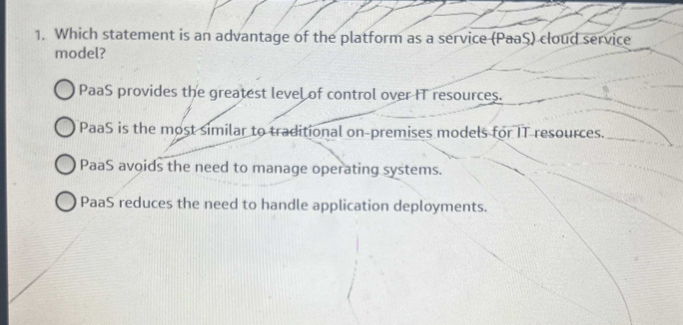 Which statement is an advantage of the platform