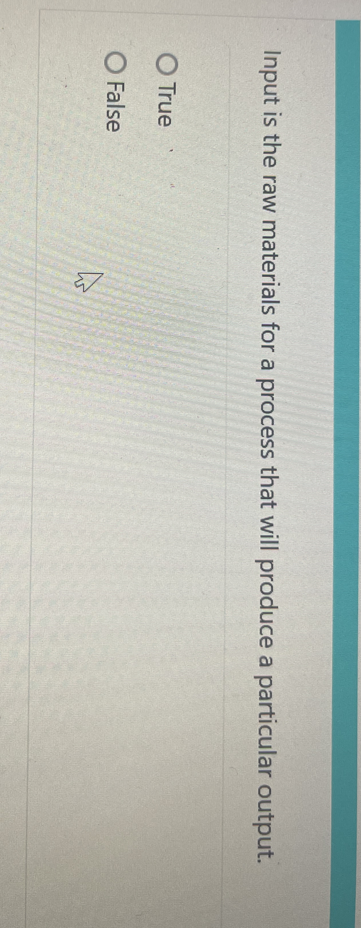 Input is the raw materials for a process that