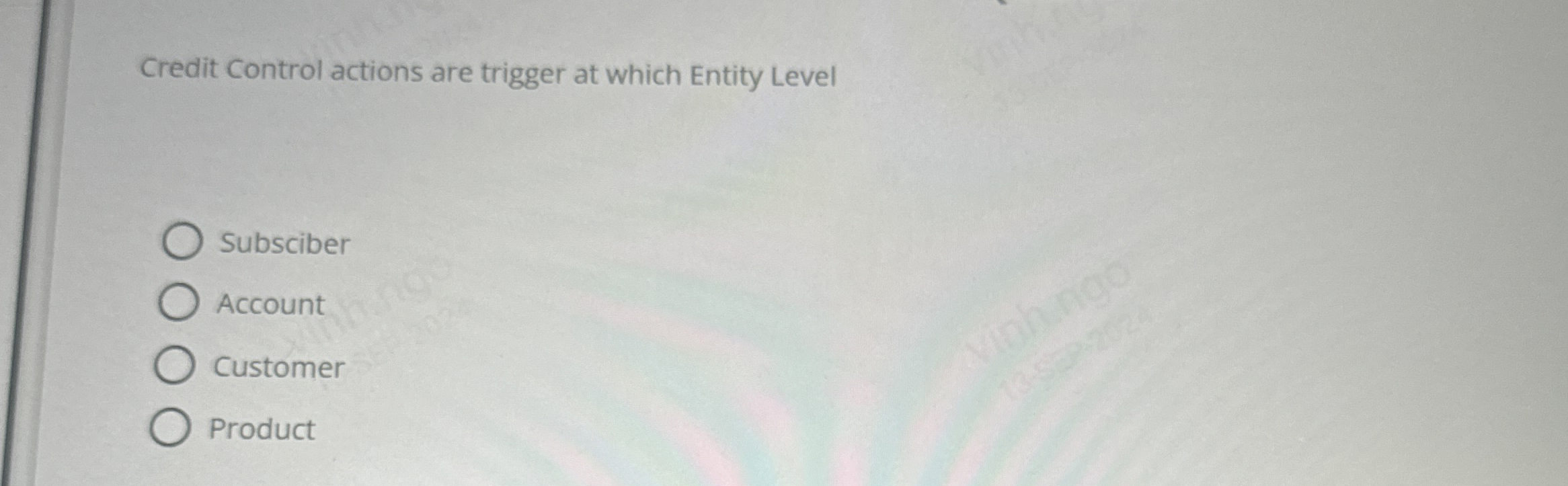 Credit Control actions are trigger at which