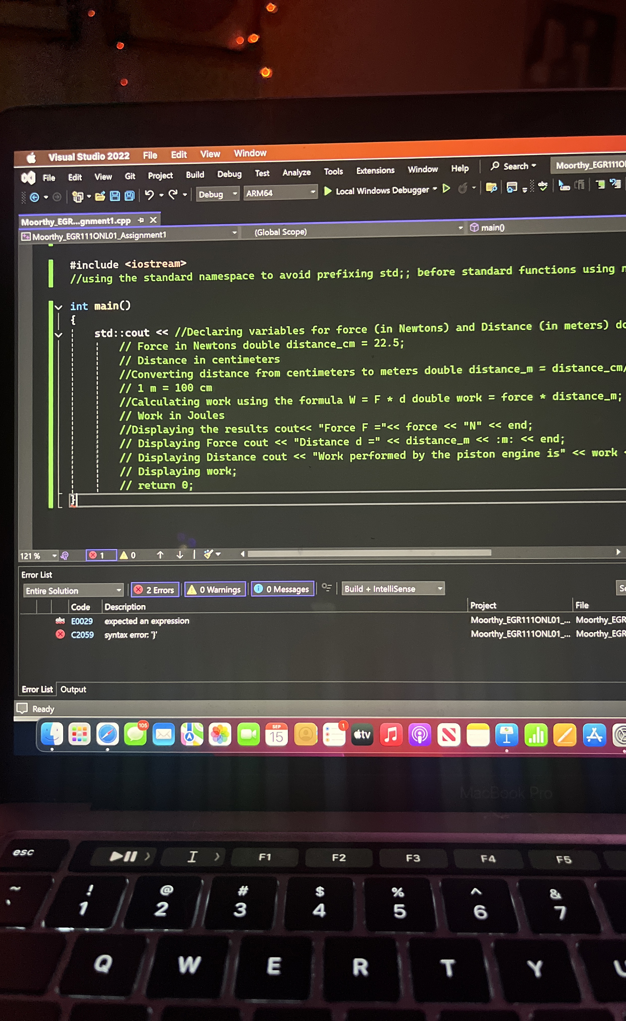 Im using the software c + + and no matter what i