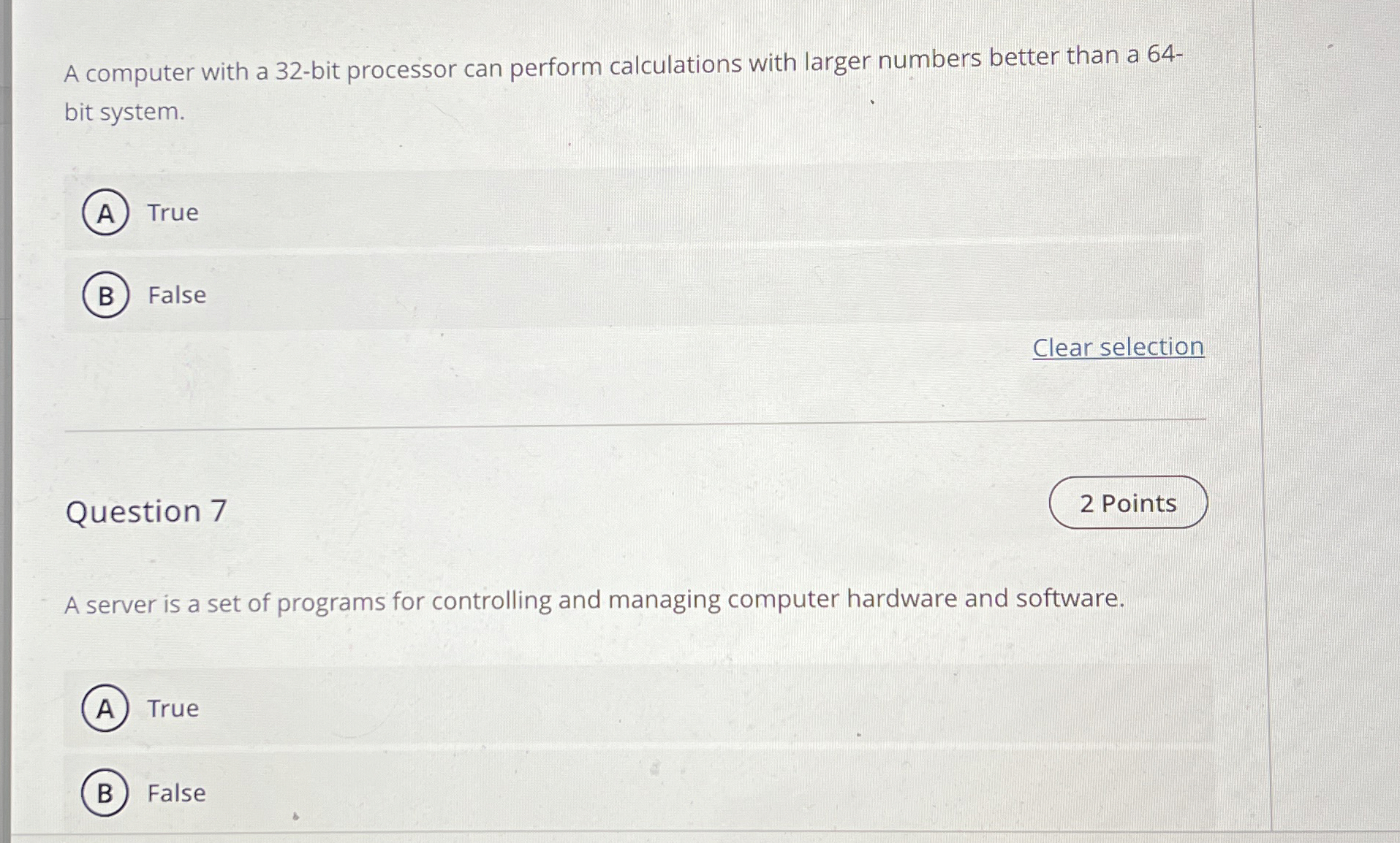 A computer with a 3 2 - bit processor can perform