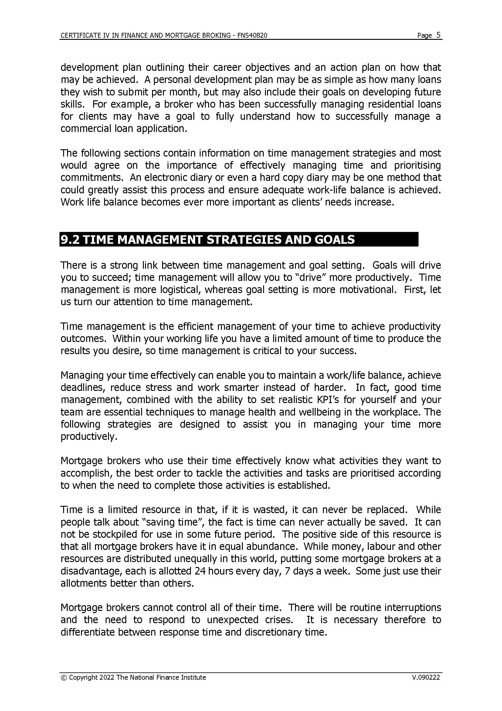 CERTIFICATE IV IN FINANCE AND MORTGAGE BROKING -