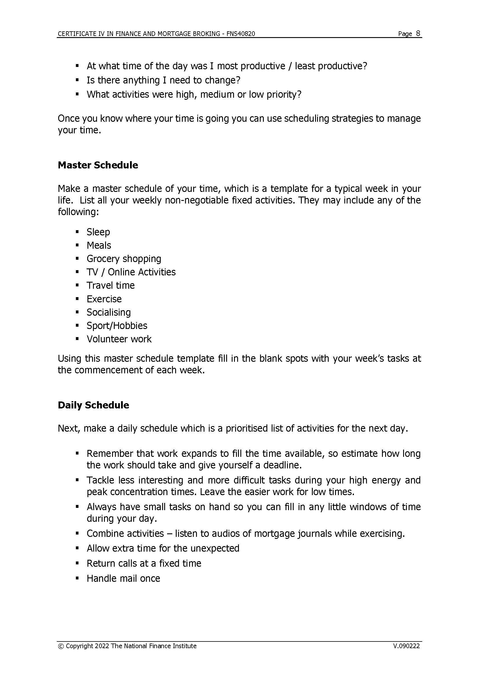 CERTIFICATE IV IN FINANCE AND MORTGAGE BROKING -