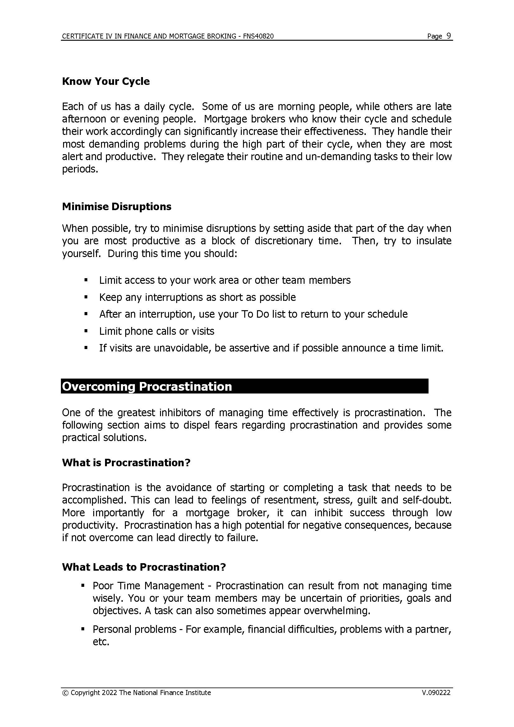 CERTIFICATE IV IN FINANCE AND MORTGAGE BROKING -