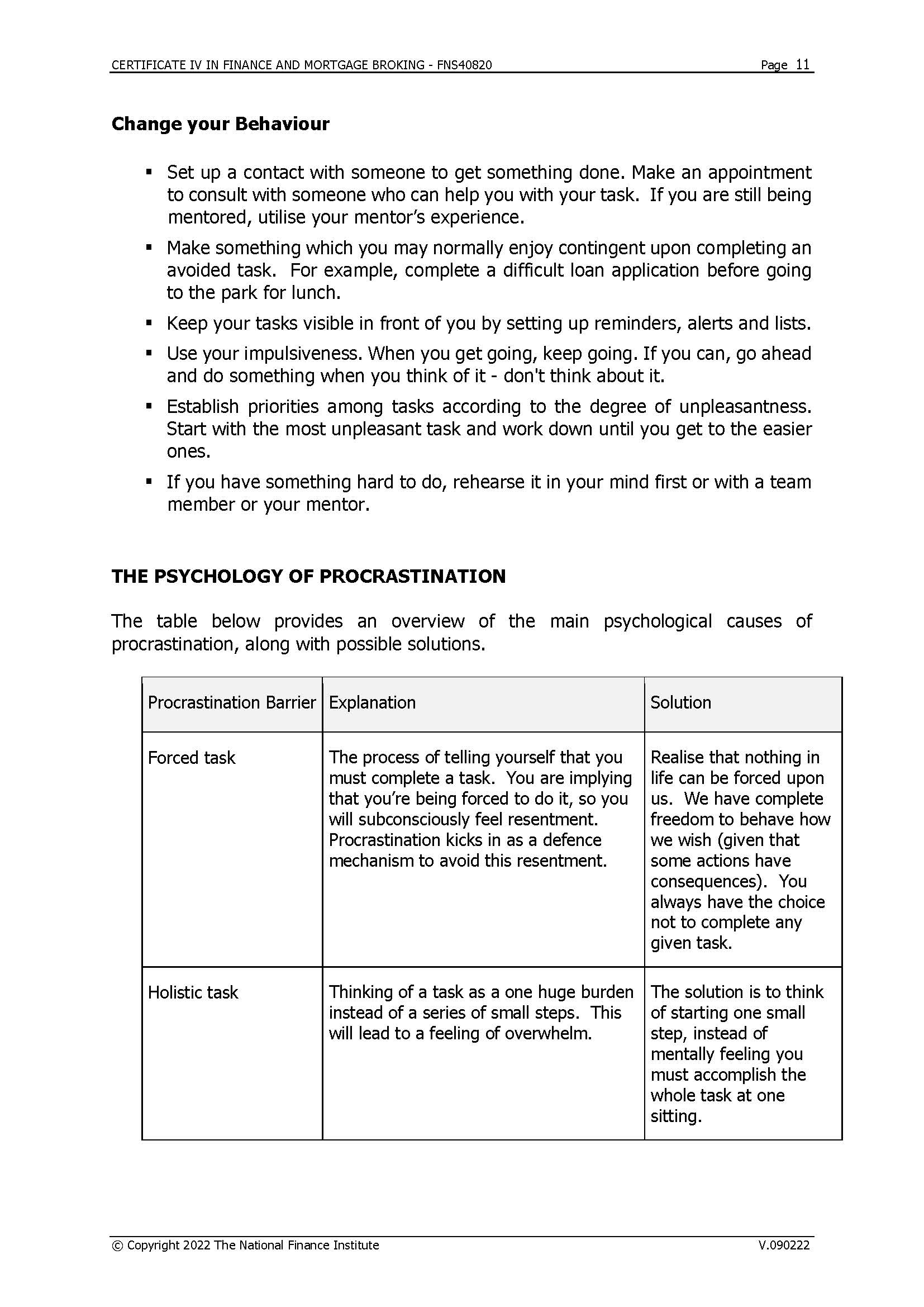 CERTIFICATE IV IN FINANCE AND MORTGAGE BROKING -