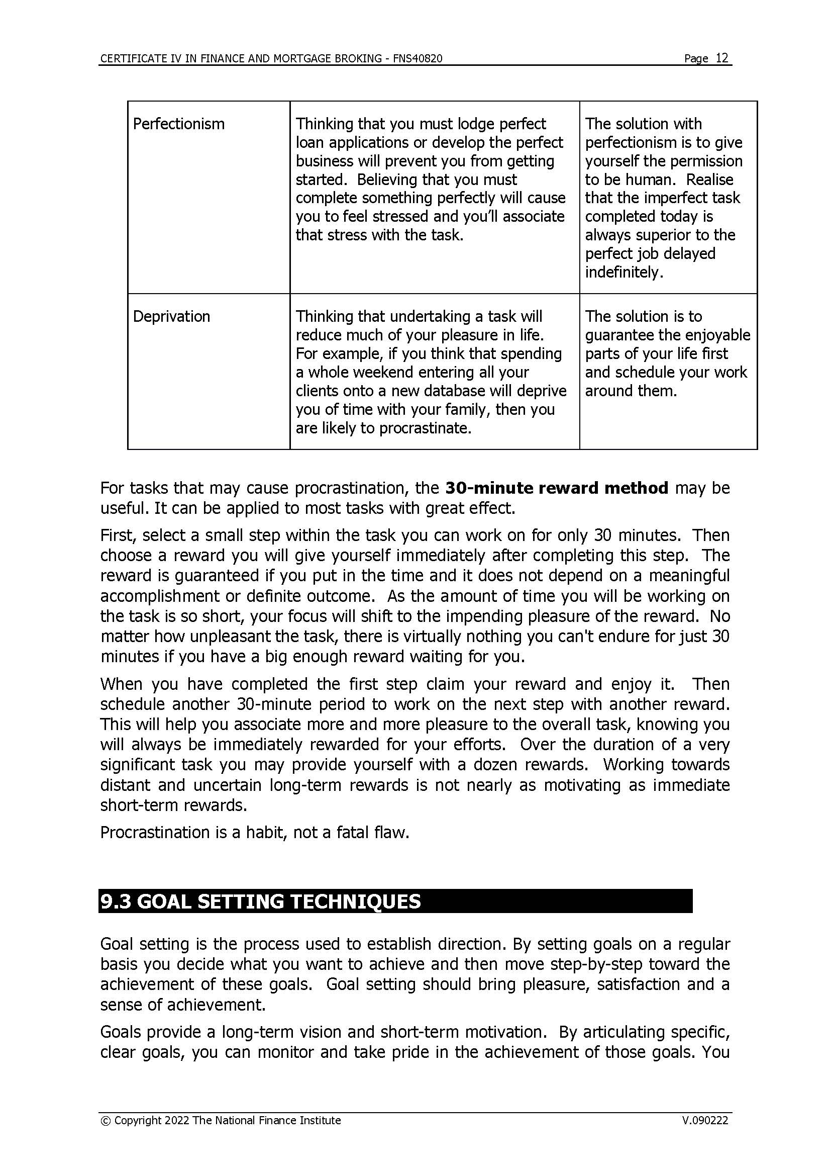 CERTIFICATE IV IN FINANCE AND MORTGAGE BROKING -