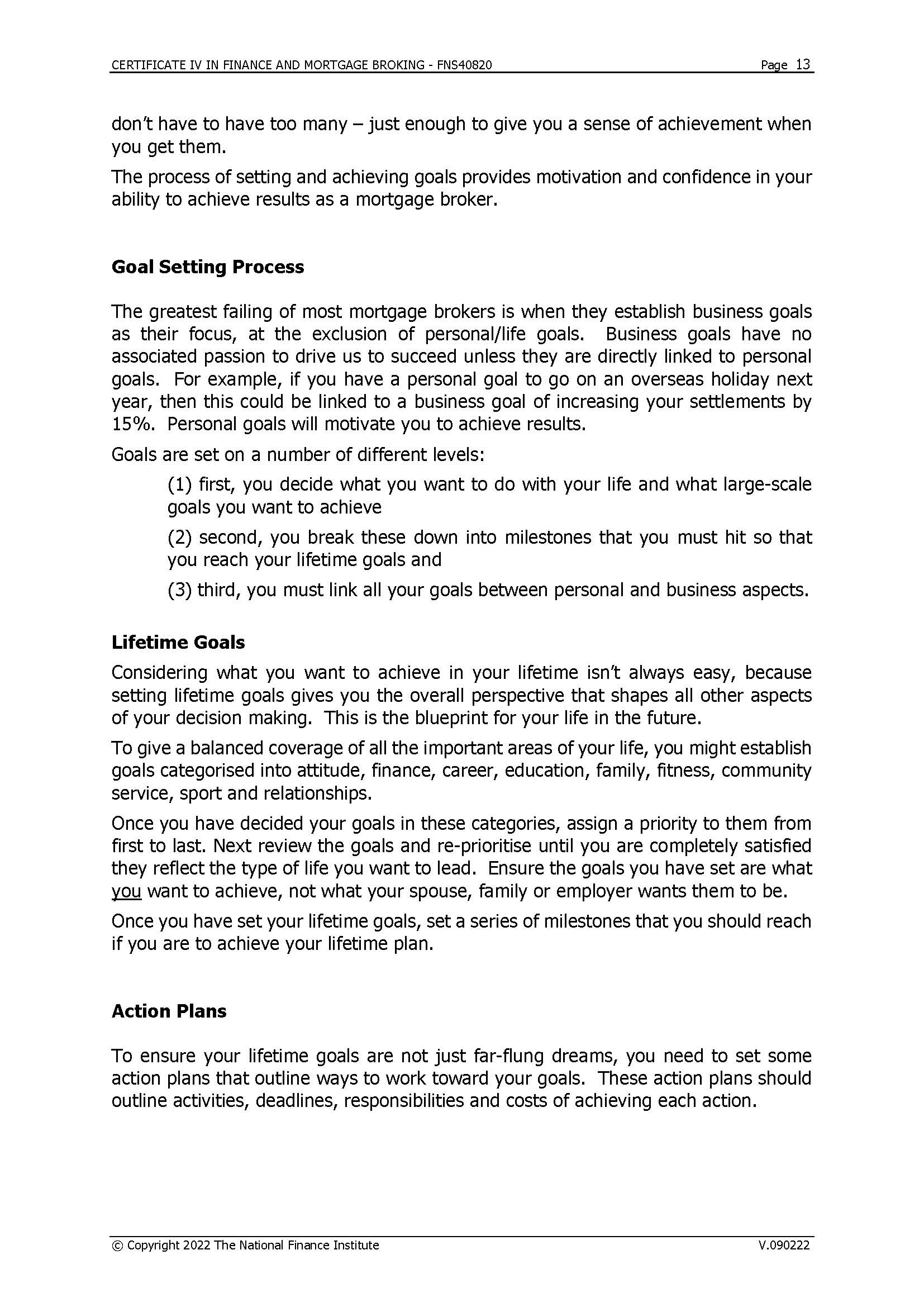 CERTIFICATE IV IN FINANCE AND MORTGAGE BROKING -