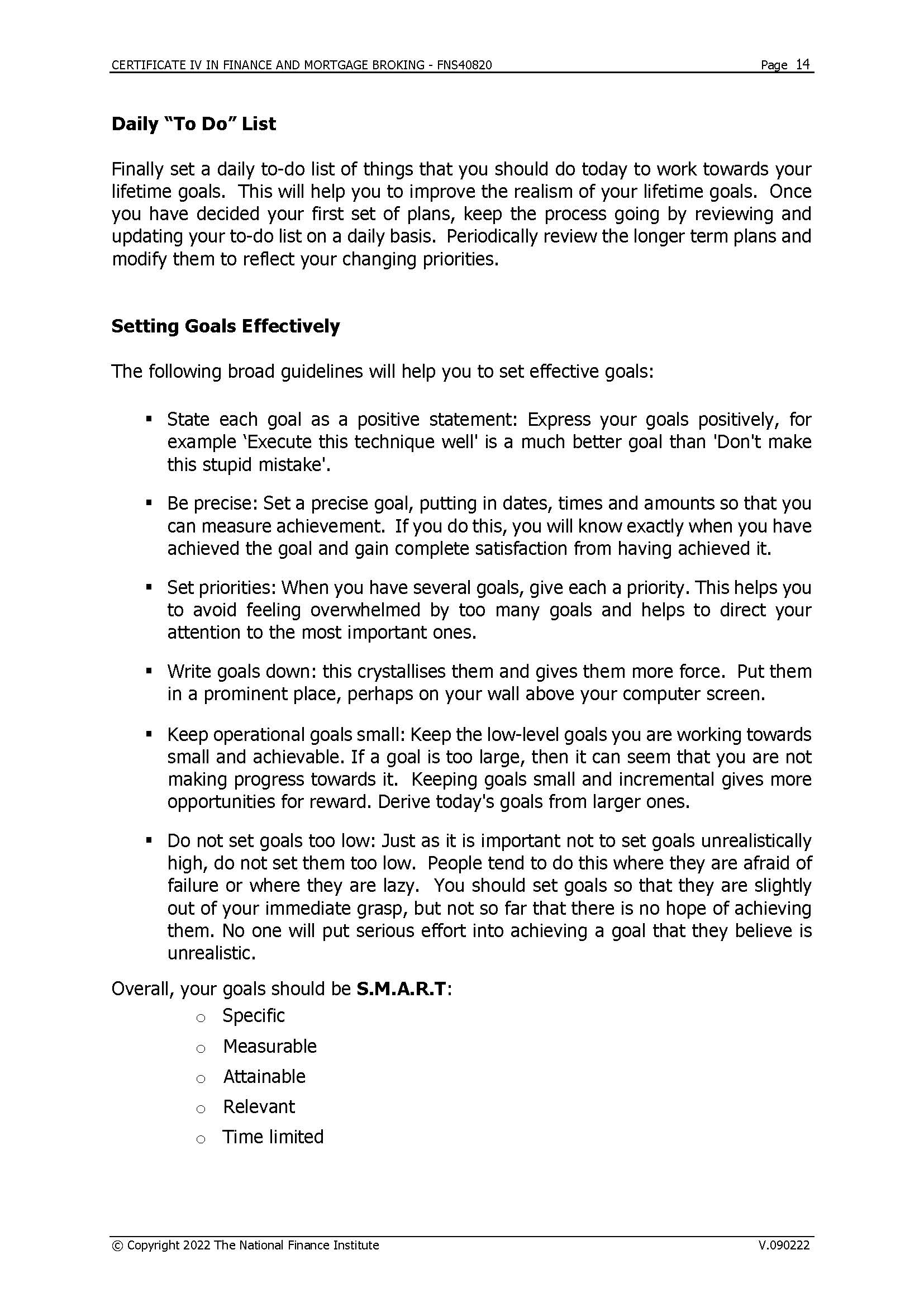 CERTIFICATE IV IN FINANCE AND MORTGAGE BROKING -