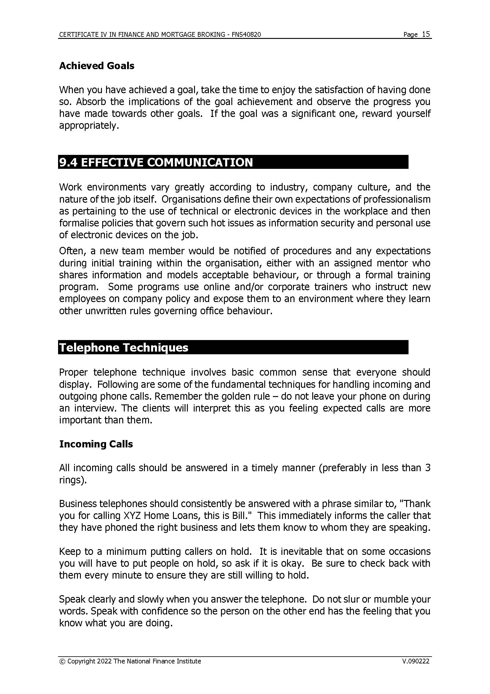 CERTIFICATE IV IN FINANCE AND MORTGAGE BROKING -