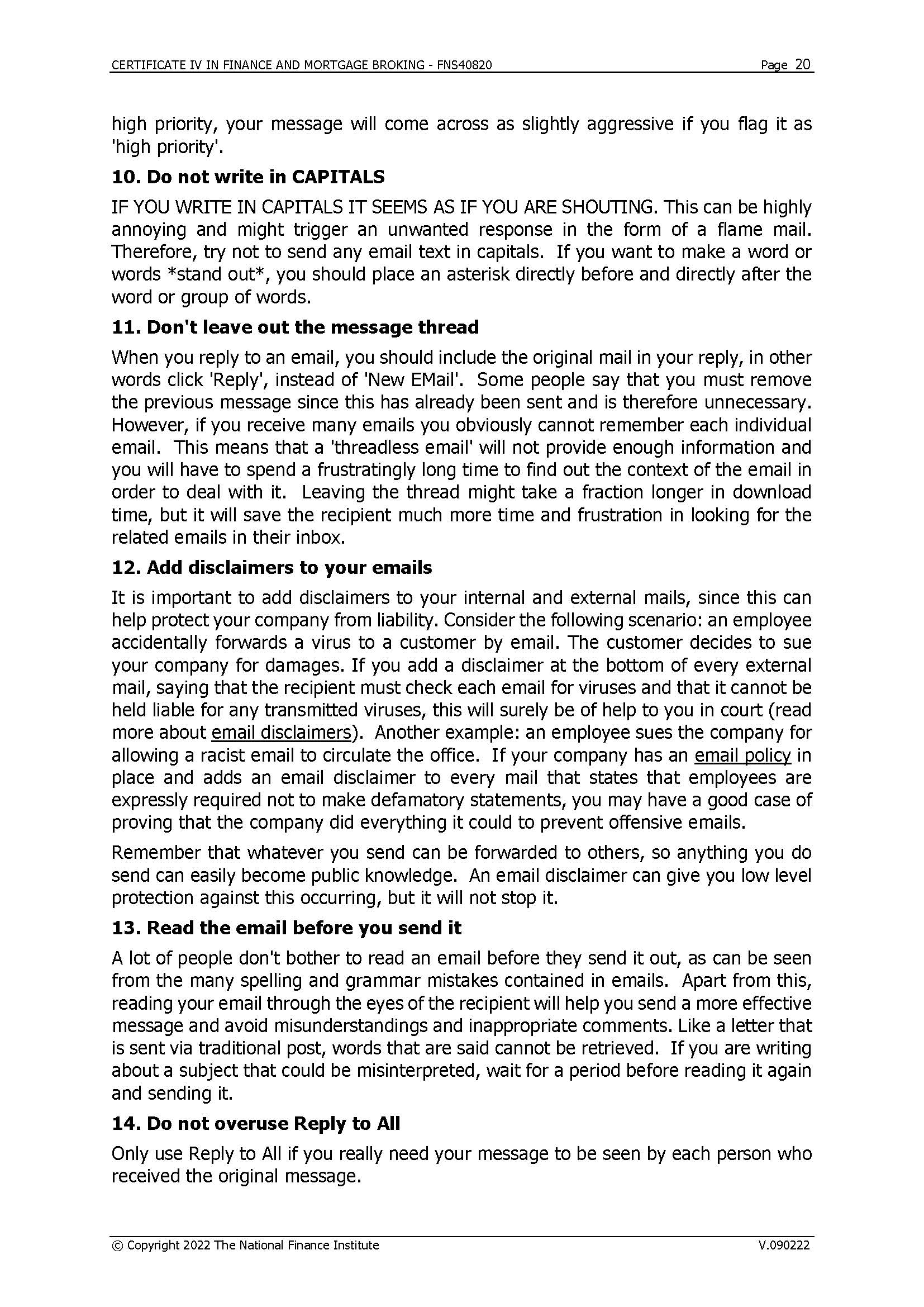 CERTIFICATE IV IN FINANCE AND MORTGAGE BROKING -