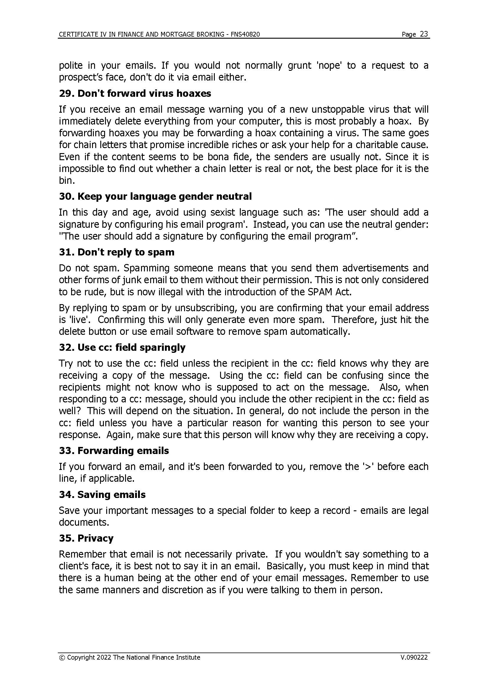 CERTIFICATE IV IN FINANCE AND MORTGAGE BROKING -