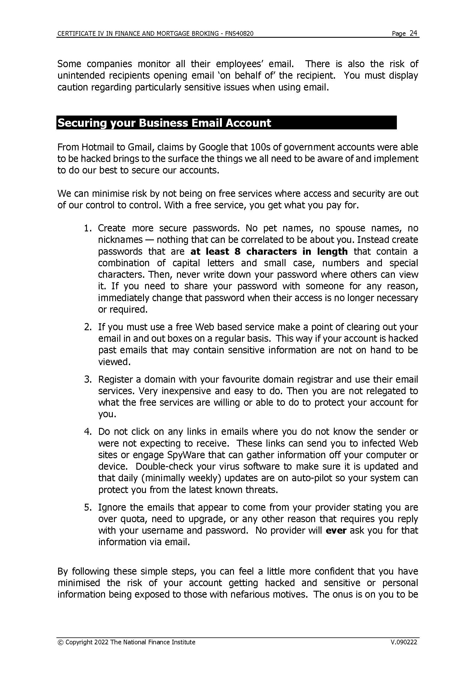 CERTIFICATE IV IN FINANCE AND MORTGAGE BROKING -