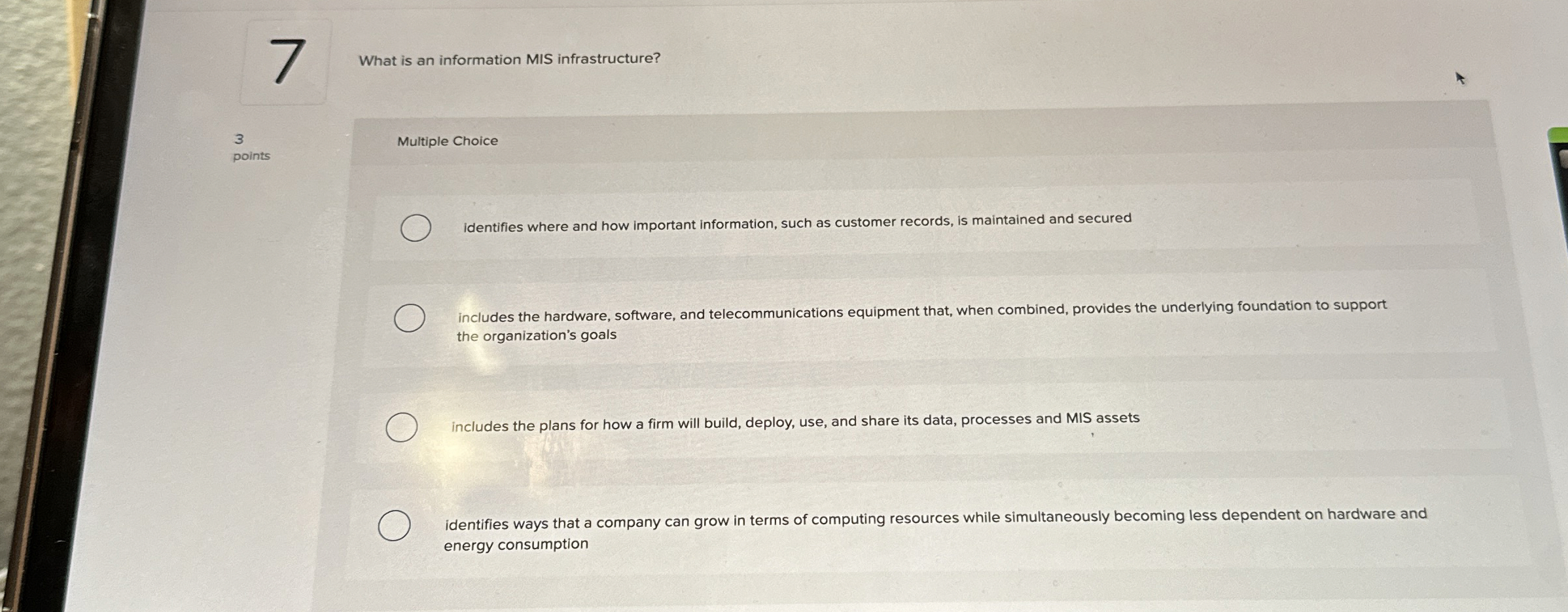 What is an information MIS infrastructure? 3