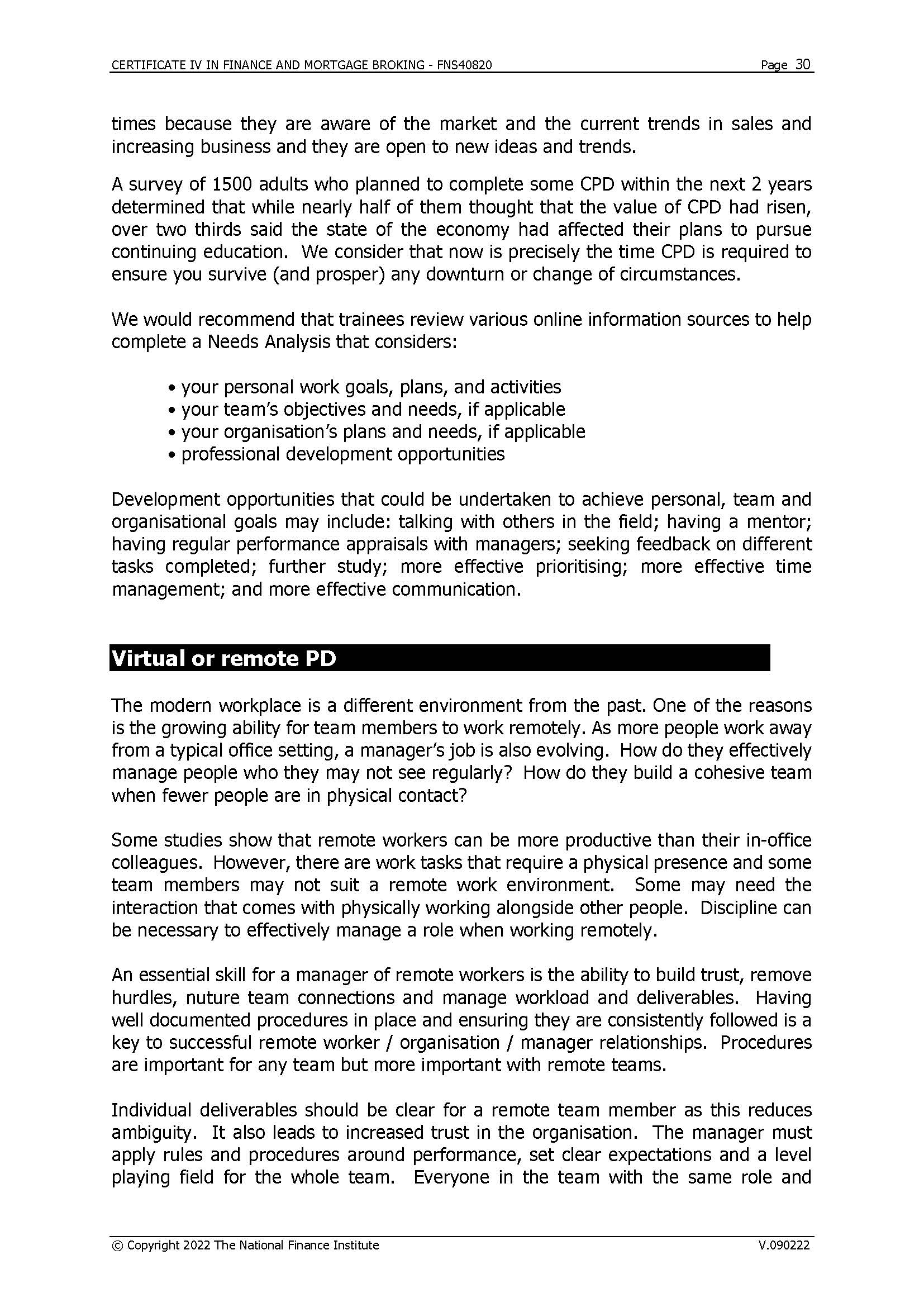 CERTIFICATE IV IN FINANCE AND MORTGAGE BROKING -