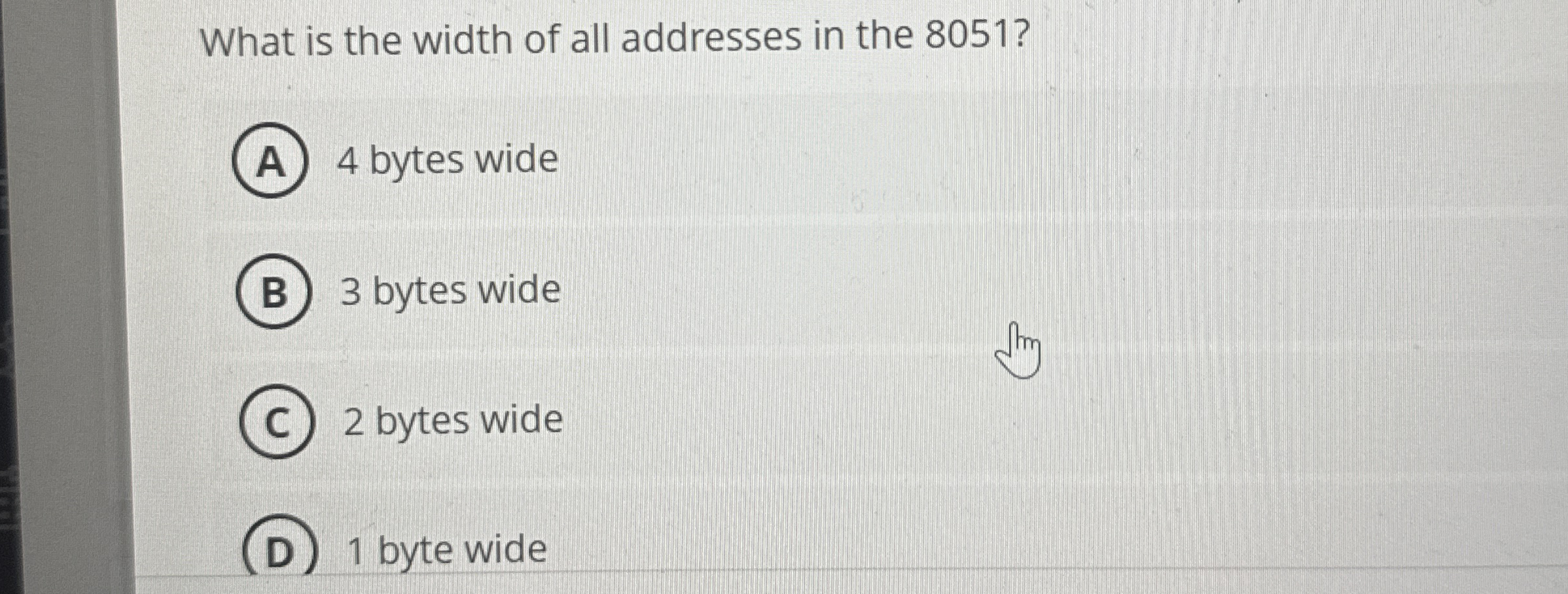 What is the width of all addresses in the 8 0 5 1