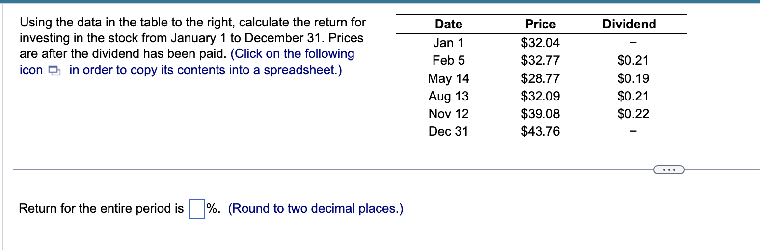 Question 1: BOLD THE ANSWER Use the data for