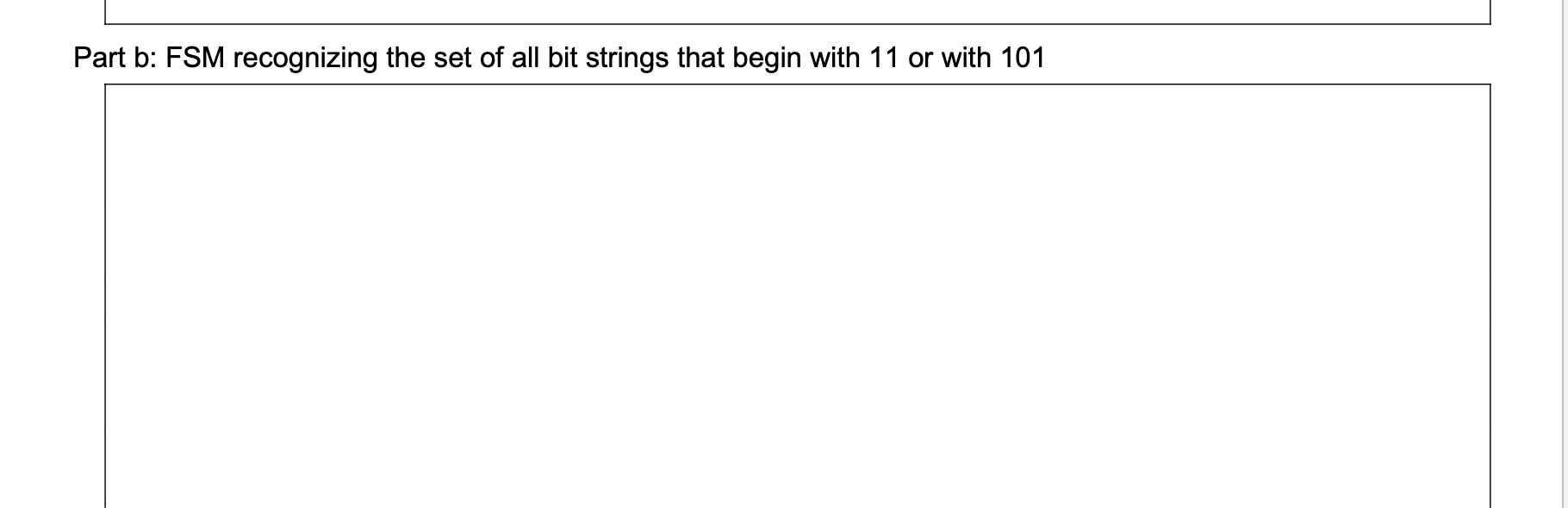Part b: FSM recognizing the set of all bit