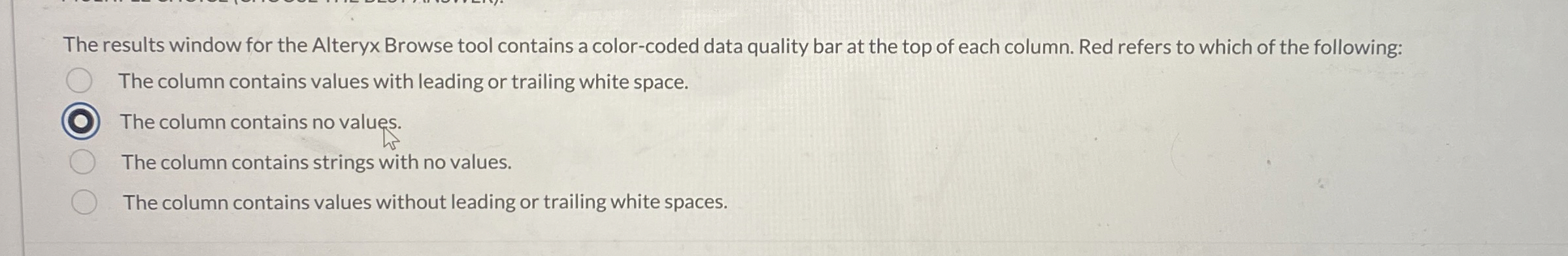 The results window for the Alteryx Browse tool