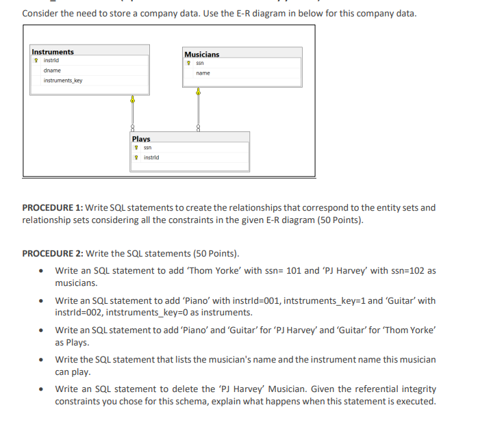 Consider the need to store a company data. Use