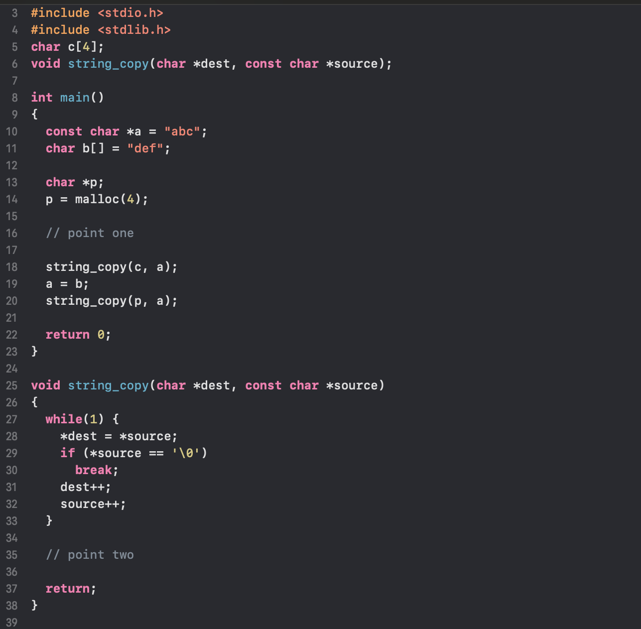 Read the code, then make AR diagrams for point