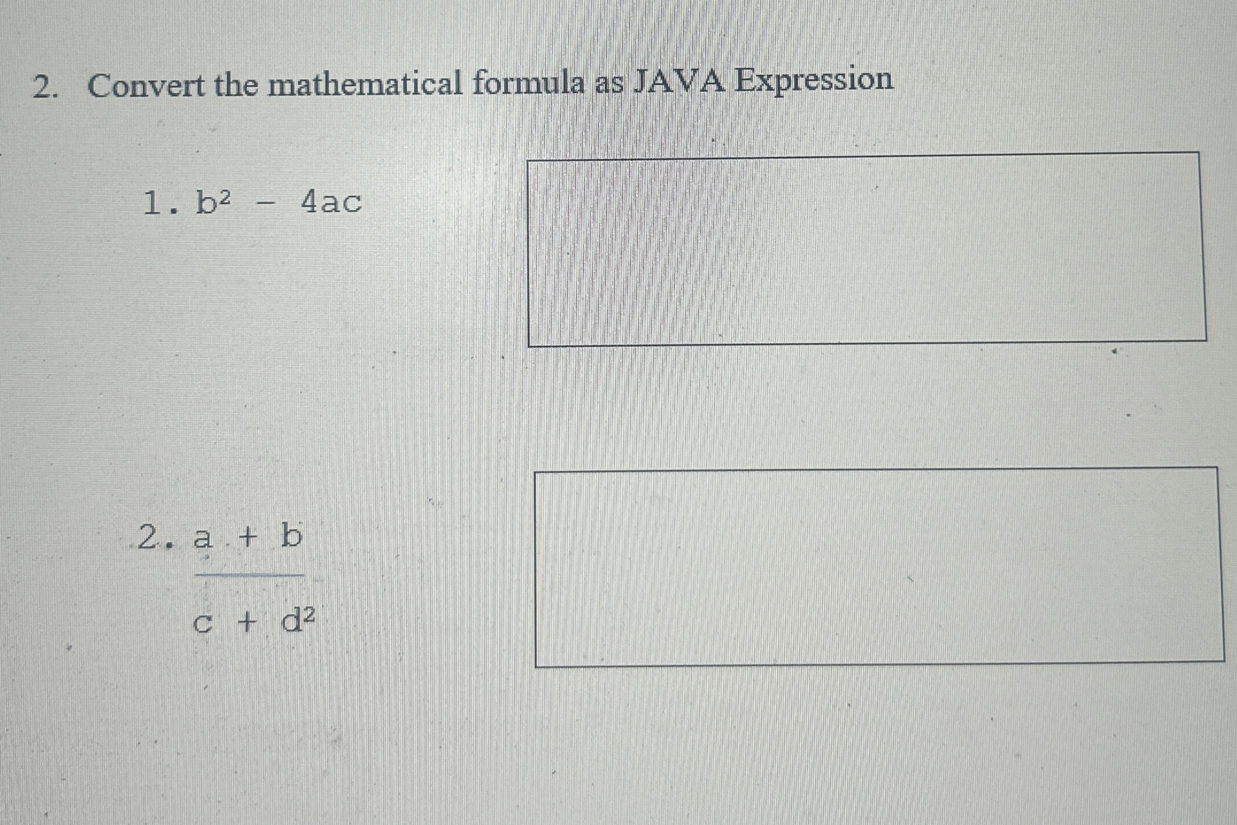 Convert the mathematical formula as JAVA