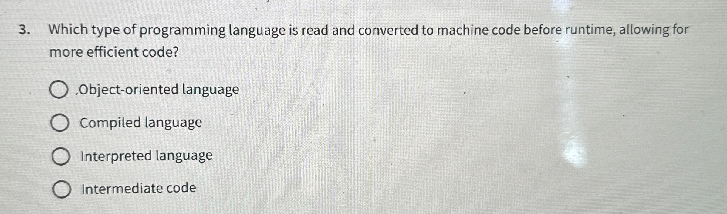 Which type of programming language is read and