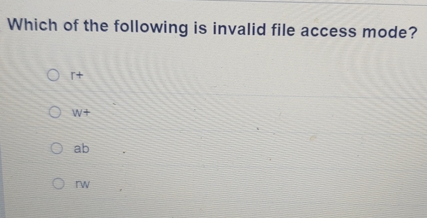 Which of the following is invalid file access