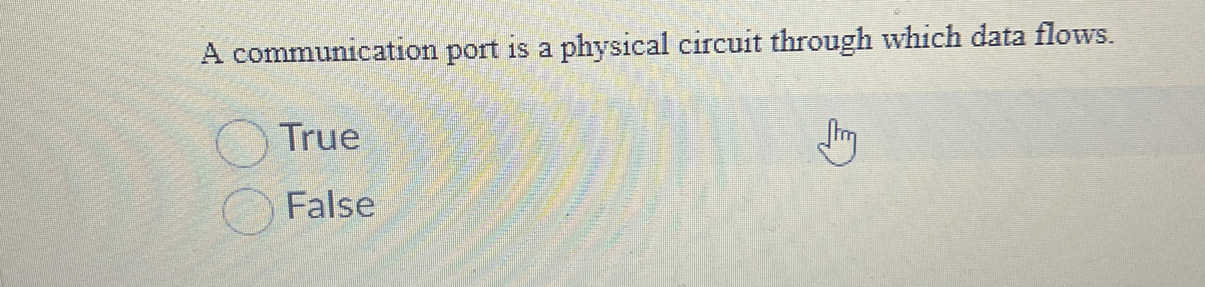 A communication port is a physical circuit