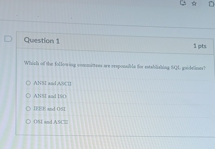 Question 1 Which of the following committees are