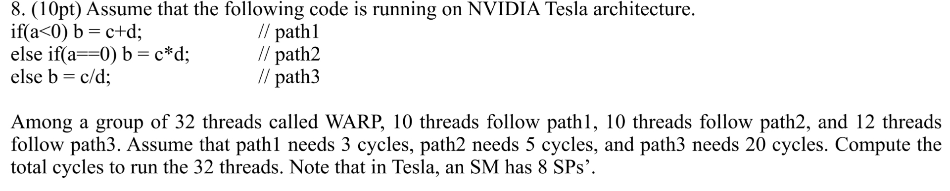 ( 1 0 p ) Assume that the following code is