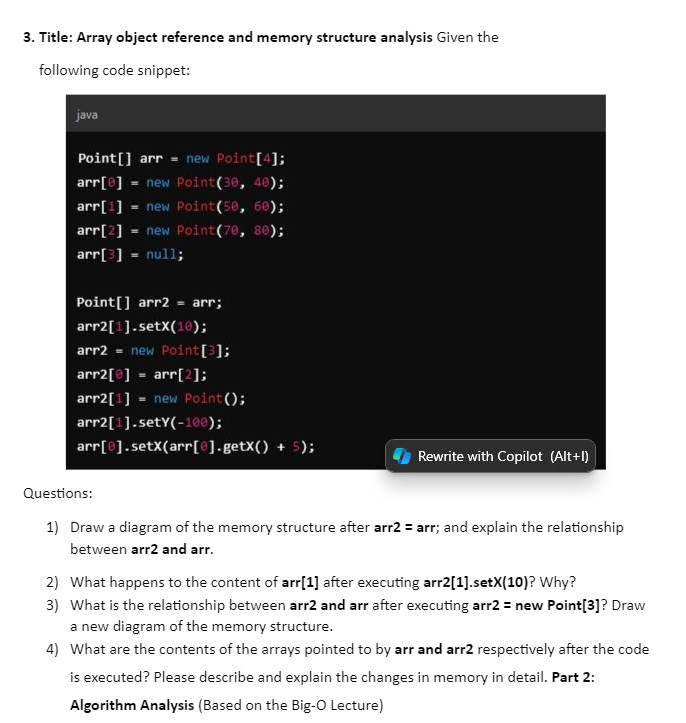 Title: Array object reference and memory