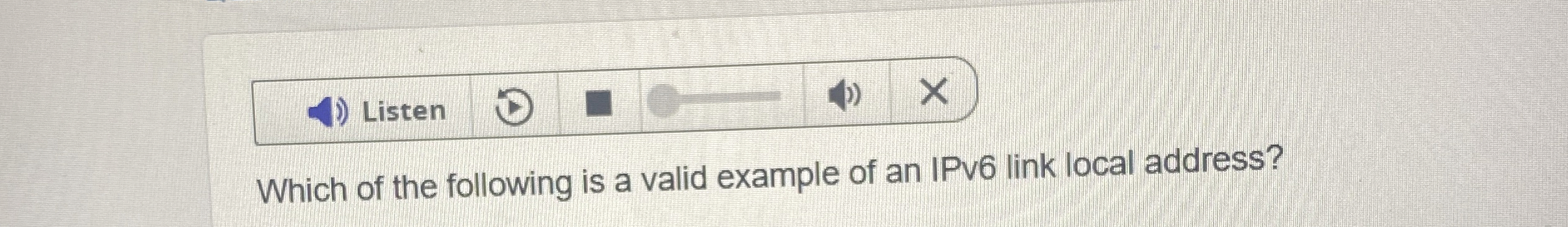 Which of the following is a valid example of an