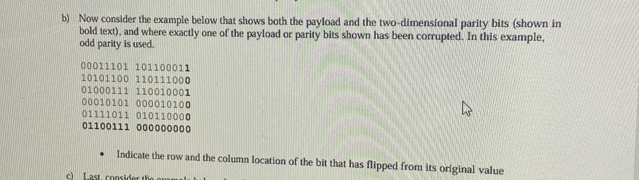 b ) Now consider the example below that shows