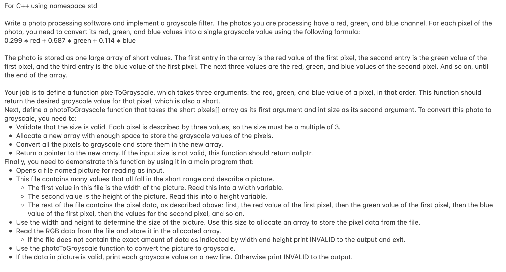 Assignment: Imagine you are writing photo