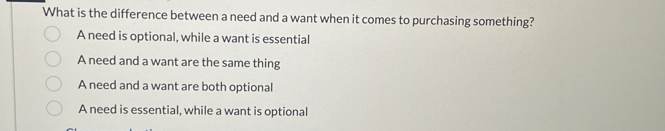 What is the difference between a need and a want