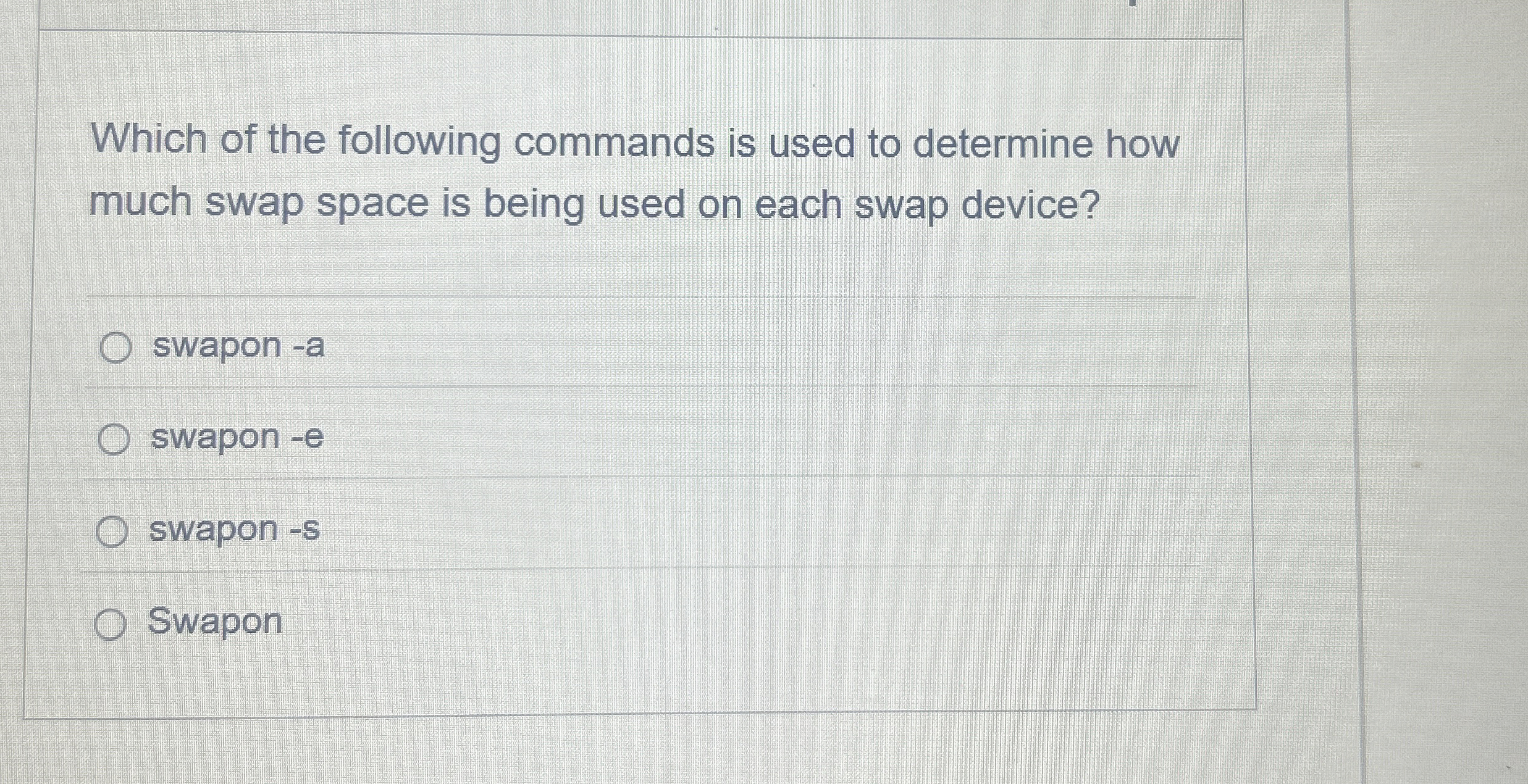 Which of the following commands is used to