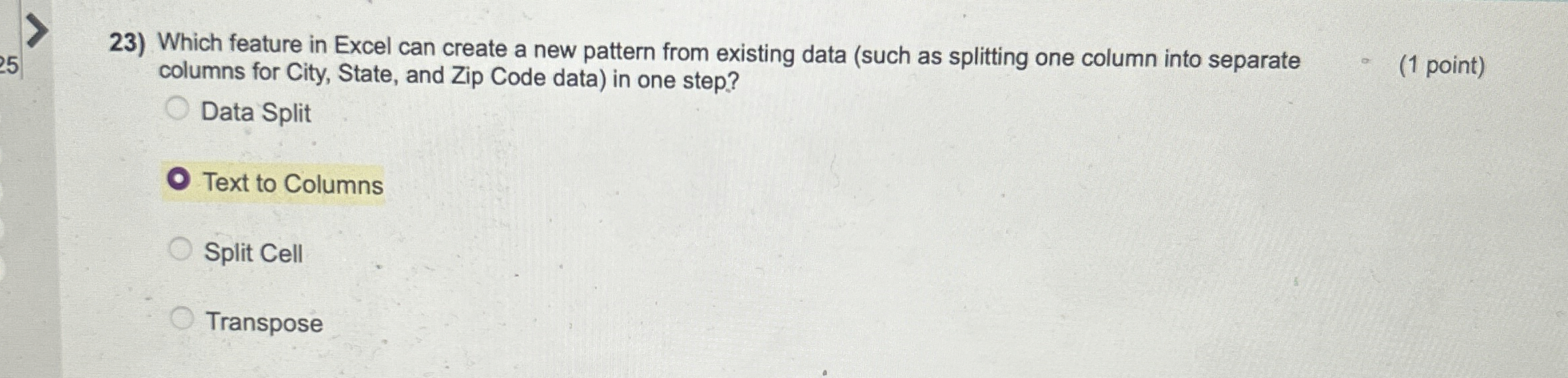 Which feature in Excel can create a new pattern