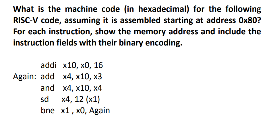 What is the machine code ( in hexadecimal ) for