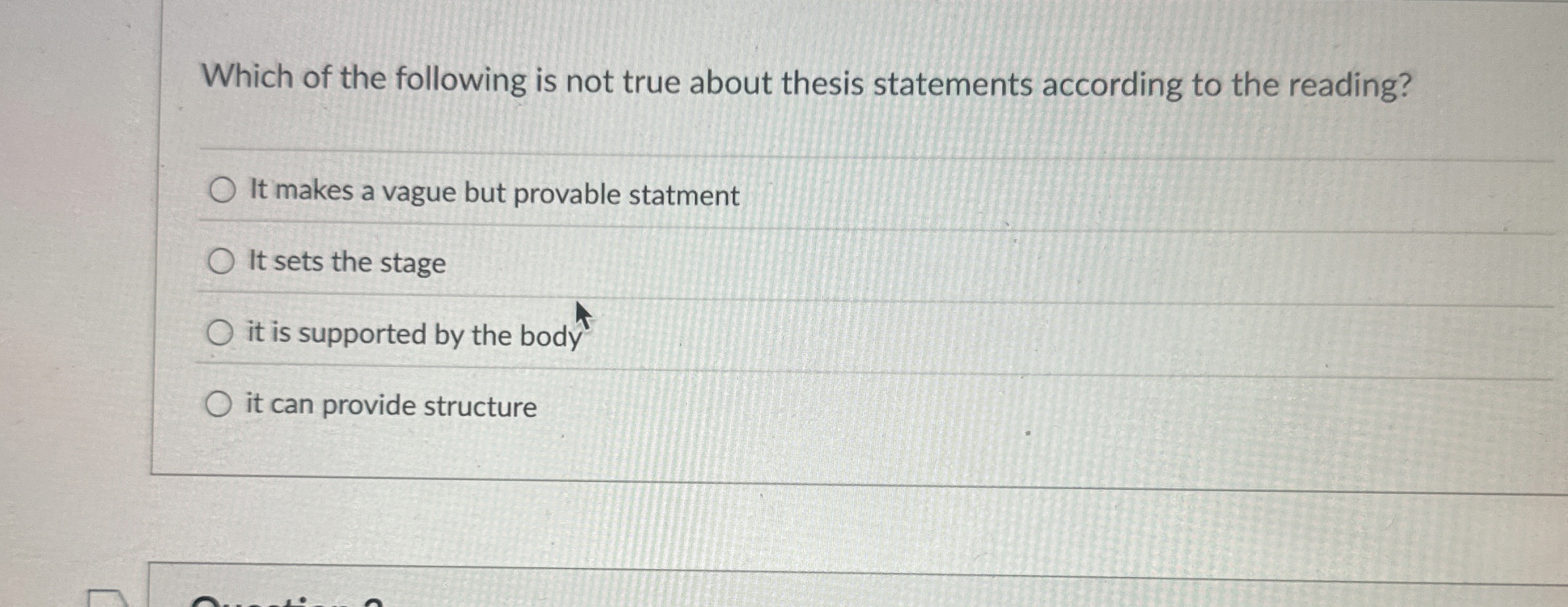 Which of the following is not true about thesis