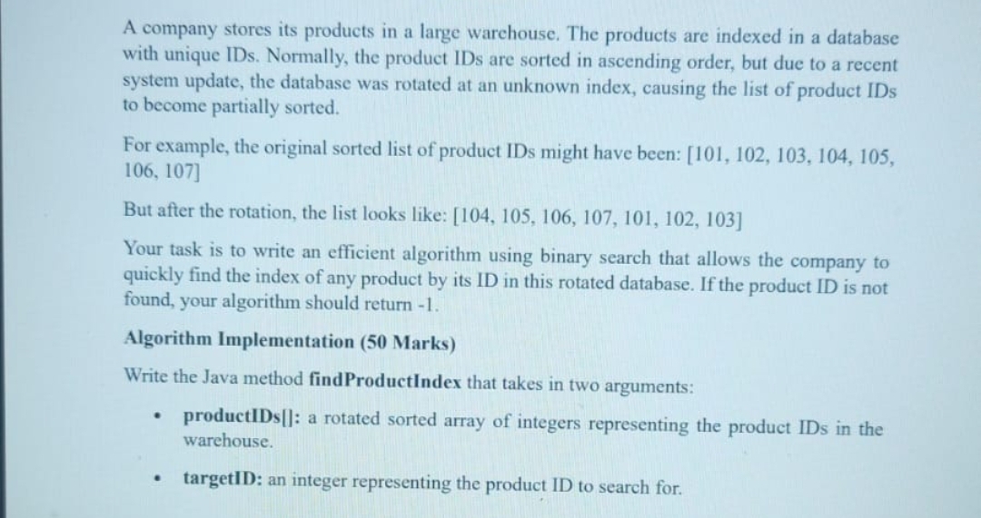 A company stores its products in a large