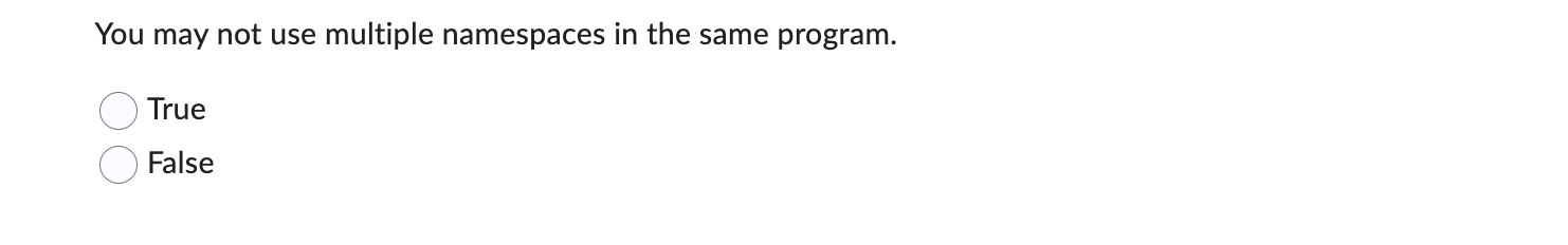 You may not use multiple namespaces in the same