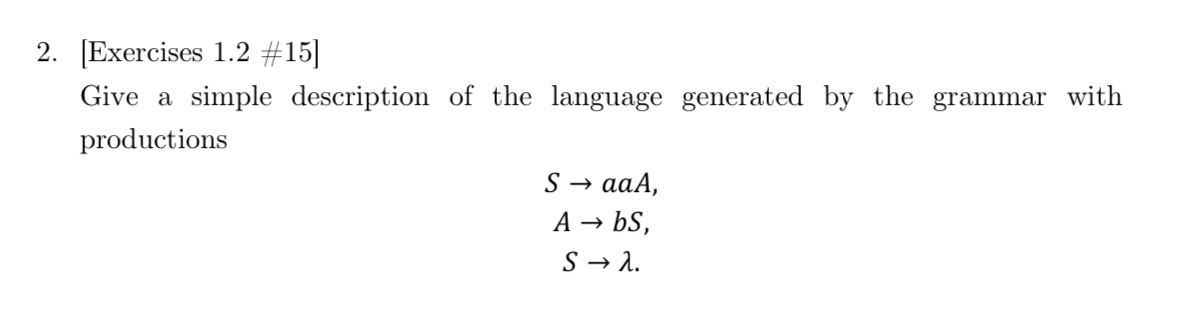 [ Exercises 1 . 2 # 1 5 Give a simple description