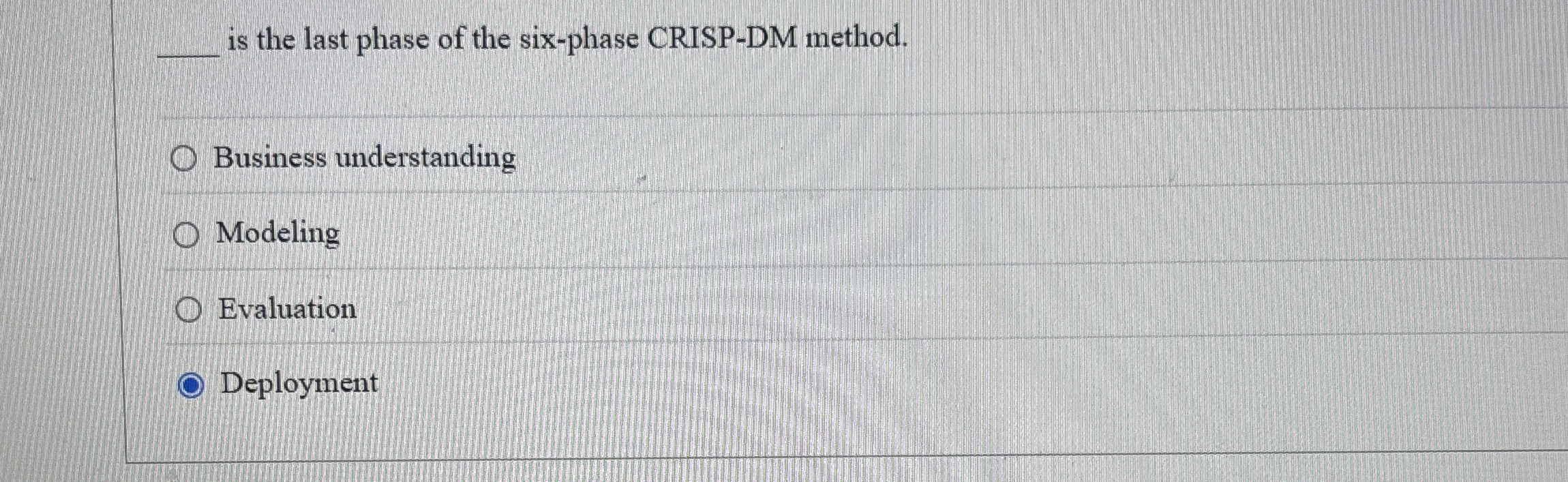 q , is the last phase of the six - phase CRISP -