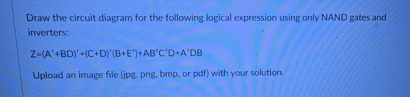 Draw the circuit diagram for the following