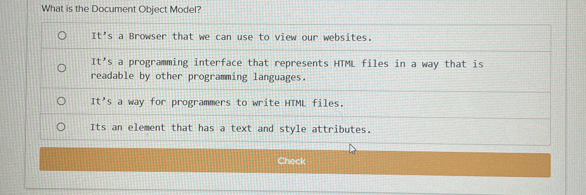 What is the Document Object Model? It's a Browser