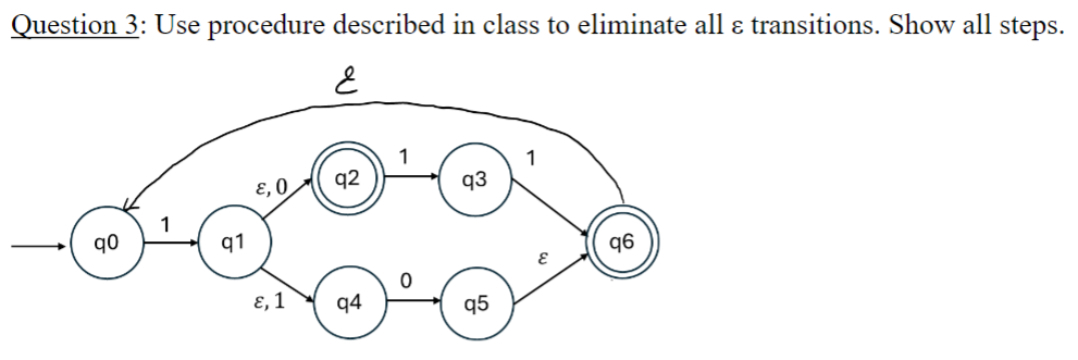 Question 3 : Use procedure described in class to