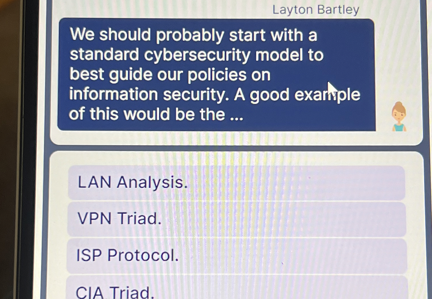 Layton Bartley We should probably start with a