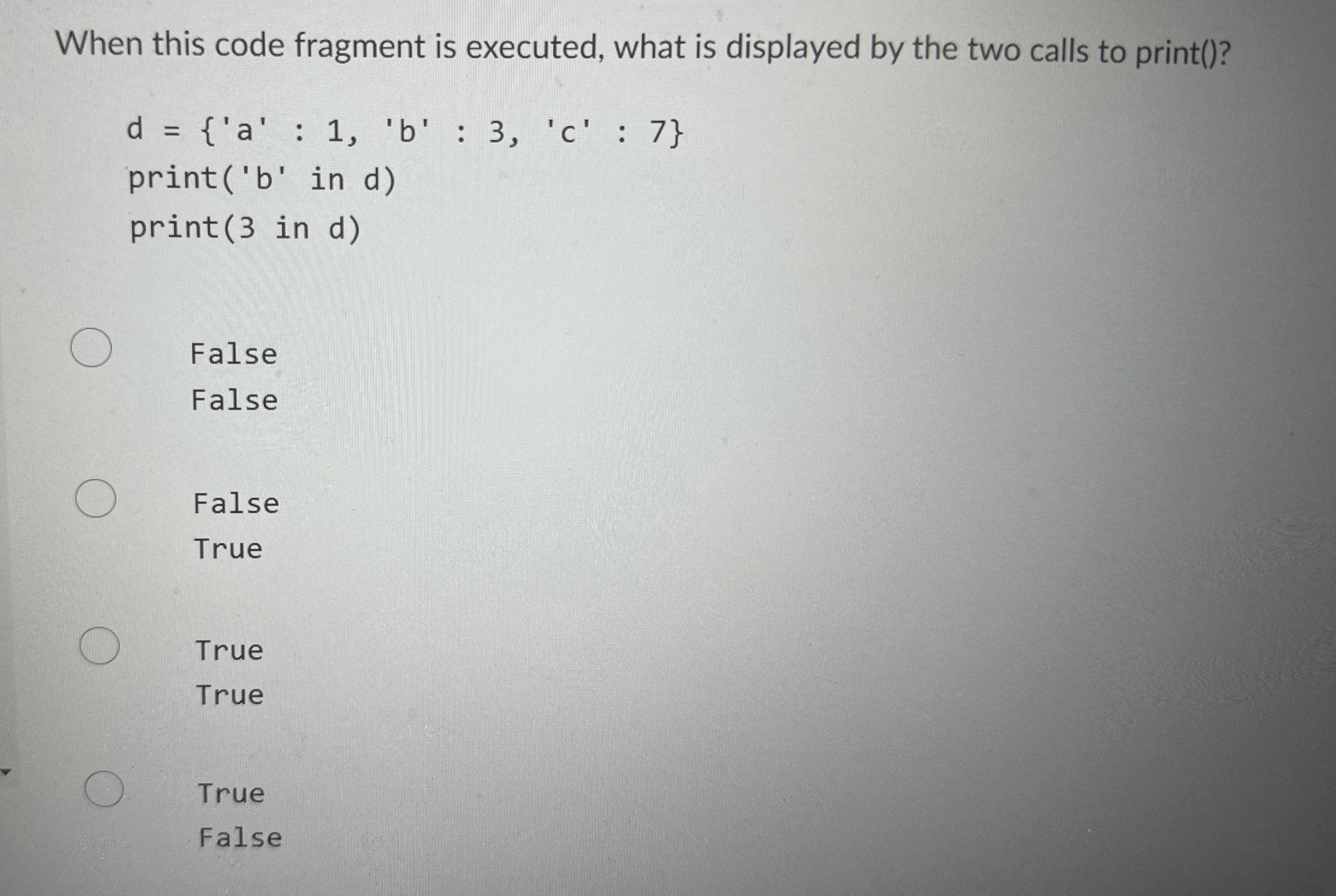 When this code fragment is executed, what is