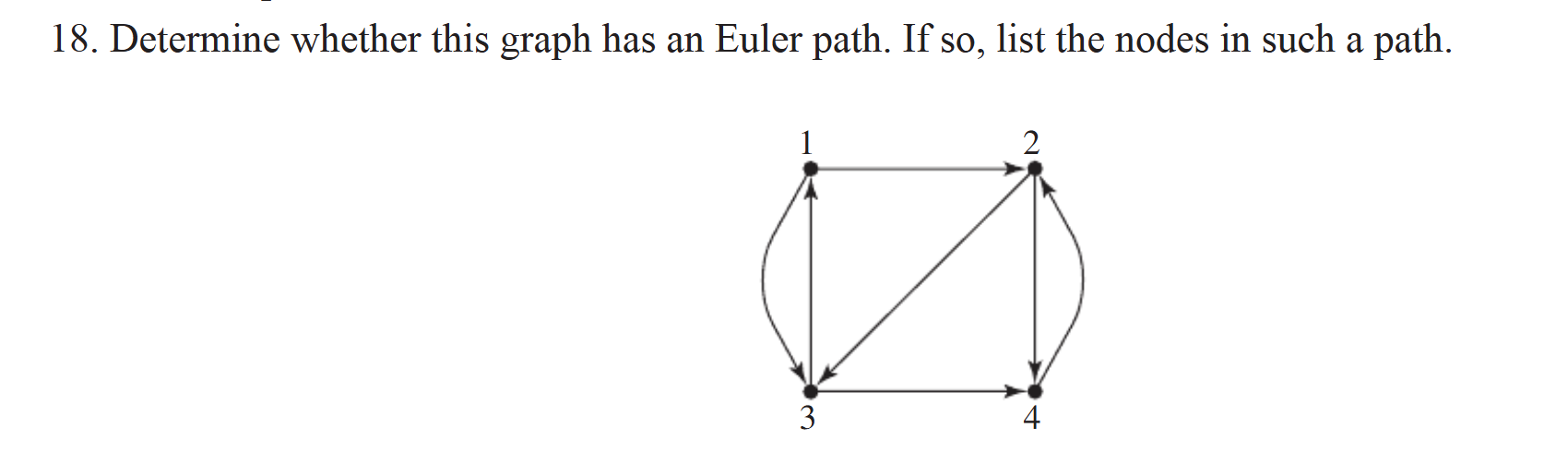 1 8 . Determine whether this graph has an Euler