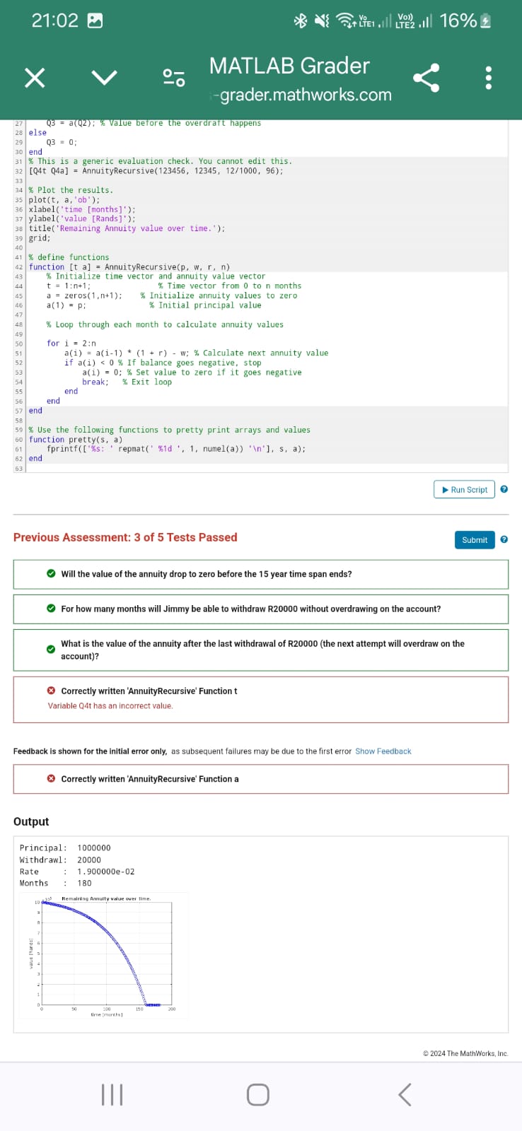 this is a mathlab code the white spot on the